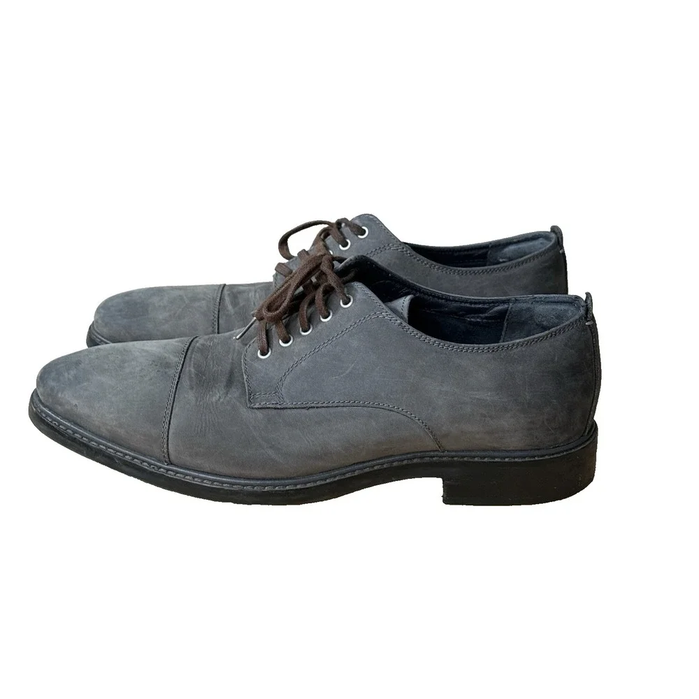 Cole Haan Grand OS Men's Shoes Gray Leather Lace Up Oxford Cap Toe Size 8.5 M